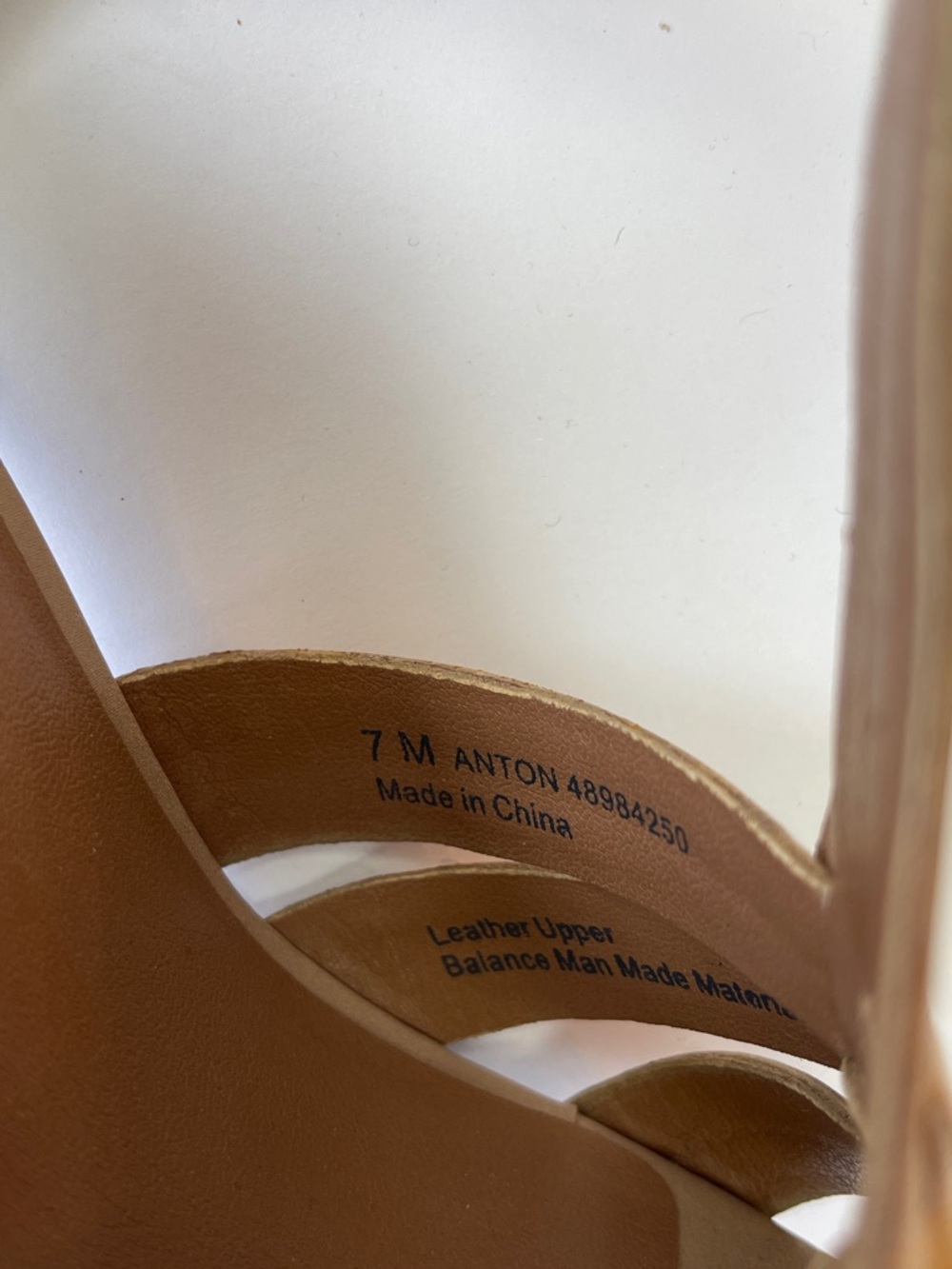 FRANCO SARTO TAN LEATHER WOVEN T-STRAP STACKED HEEL SANDALS - Picture 8 of 9